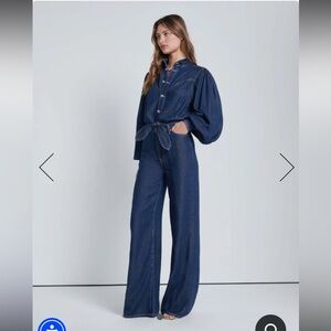 7 For All Mankind Ultra High Rise Denim Jumpsuit